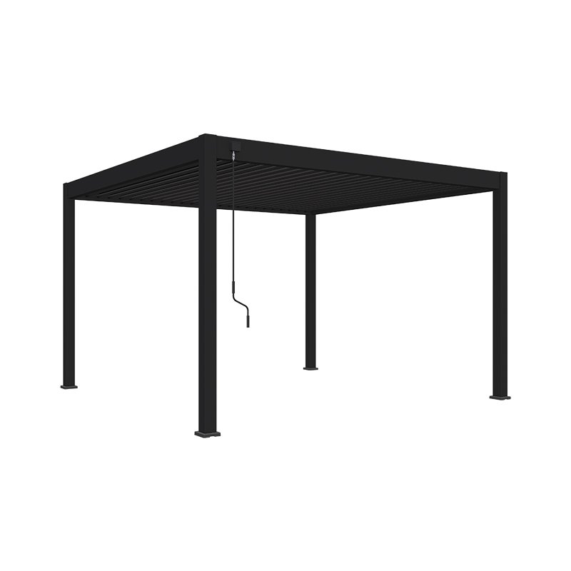 Orion-overkapping-3.6x4-zwart-hoek.jpg Orion overkapping 360 x 400 cm – Antraciet - Image 1