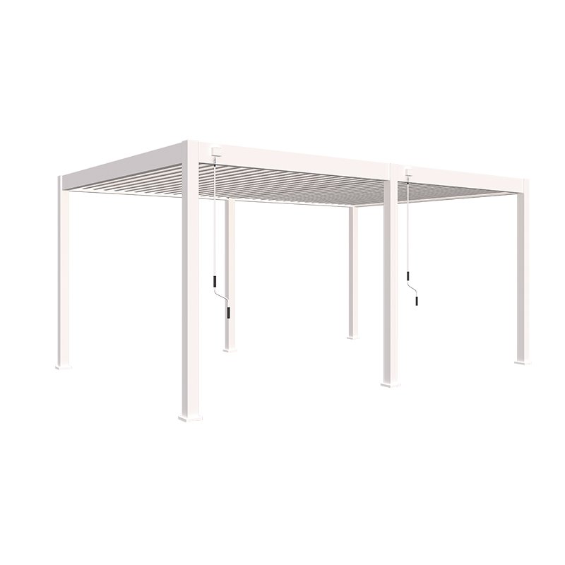 Orion-overkapping-3.6x5.3-wit-hoek.jpg Orion overkapping 360 x 530 cm – Wit - Image 1