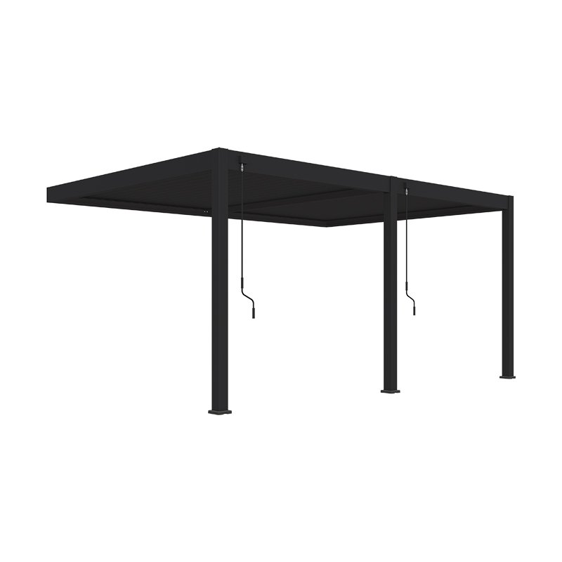 Orion-wall-overkapping-3.6x5.3-zwart-hoek.jpg Orion wall overkapping 360 x 530 cm– Antraciet - Image 1